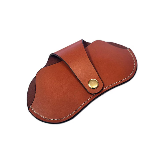 Handmade Leather Sunglasses Case – Slim Eyeglass Holder with Snap Closure Handmade - Hand Stiched
