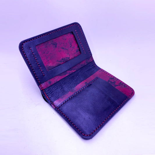 RED Slim wallet, Handmade Hand-Stitched