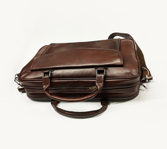 Pure Leather Cowhide Lap Bag – Dual Compartment / Sawn By Machinery