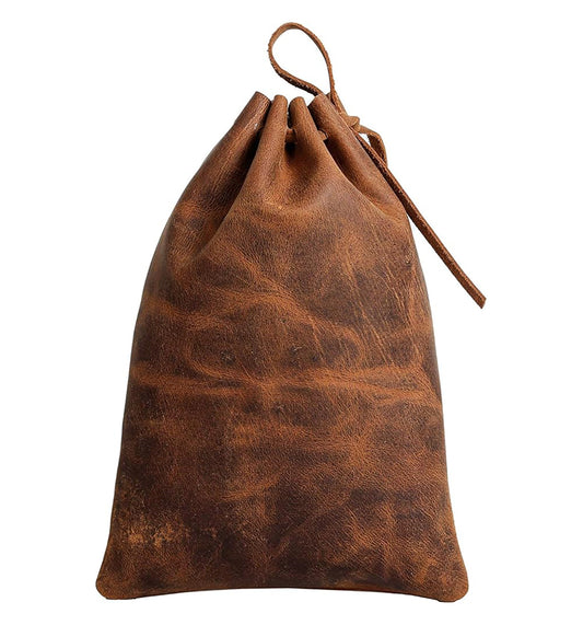 Leather (Drawstring Pouch) multipurpose