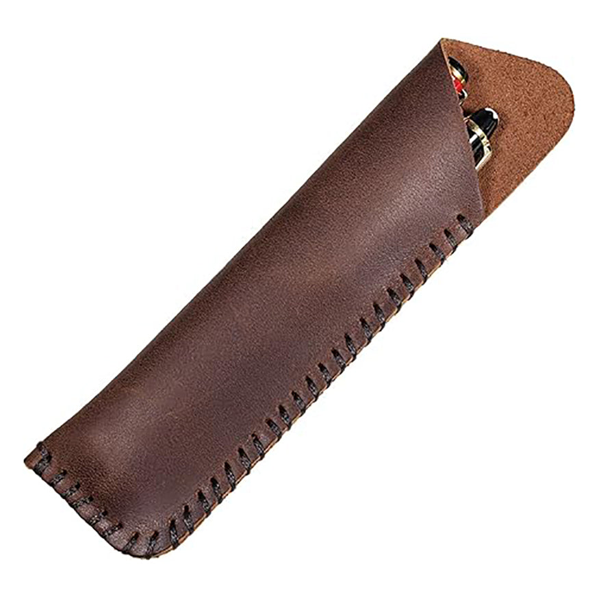 Leather Two Pen Holder handmade - Hand Stitched