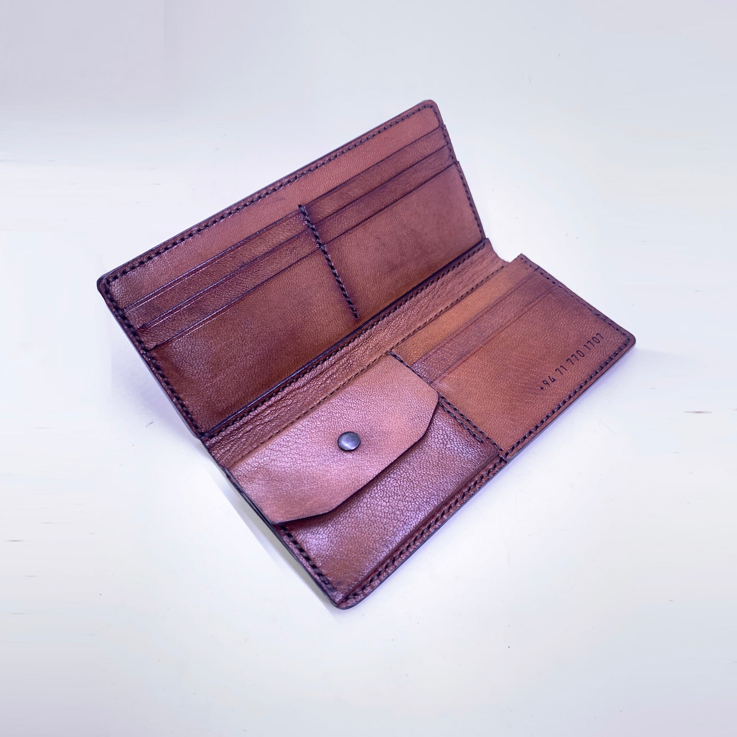 Voyager long wallet, Handmade Hand-Stitched