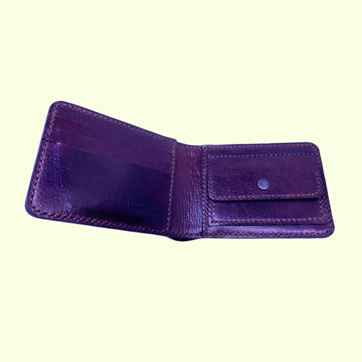 Oiled bifold wallet, Handmade Hand-Stitched