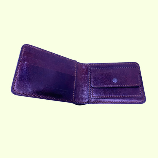 Oiled bifold wallet, Handmade Hand-Stitched