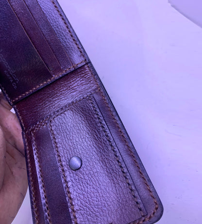 Oiled bifold wallet, Handmade Hand-Stitched