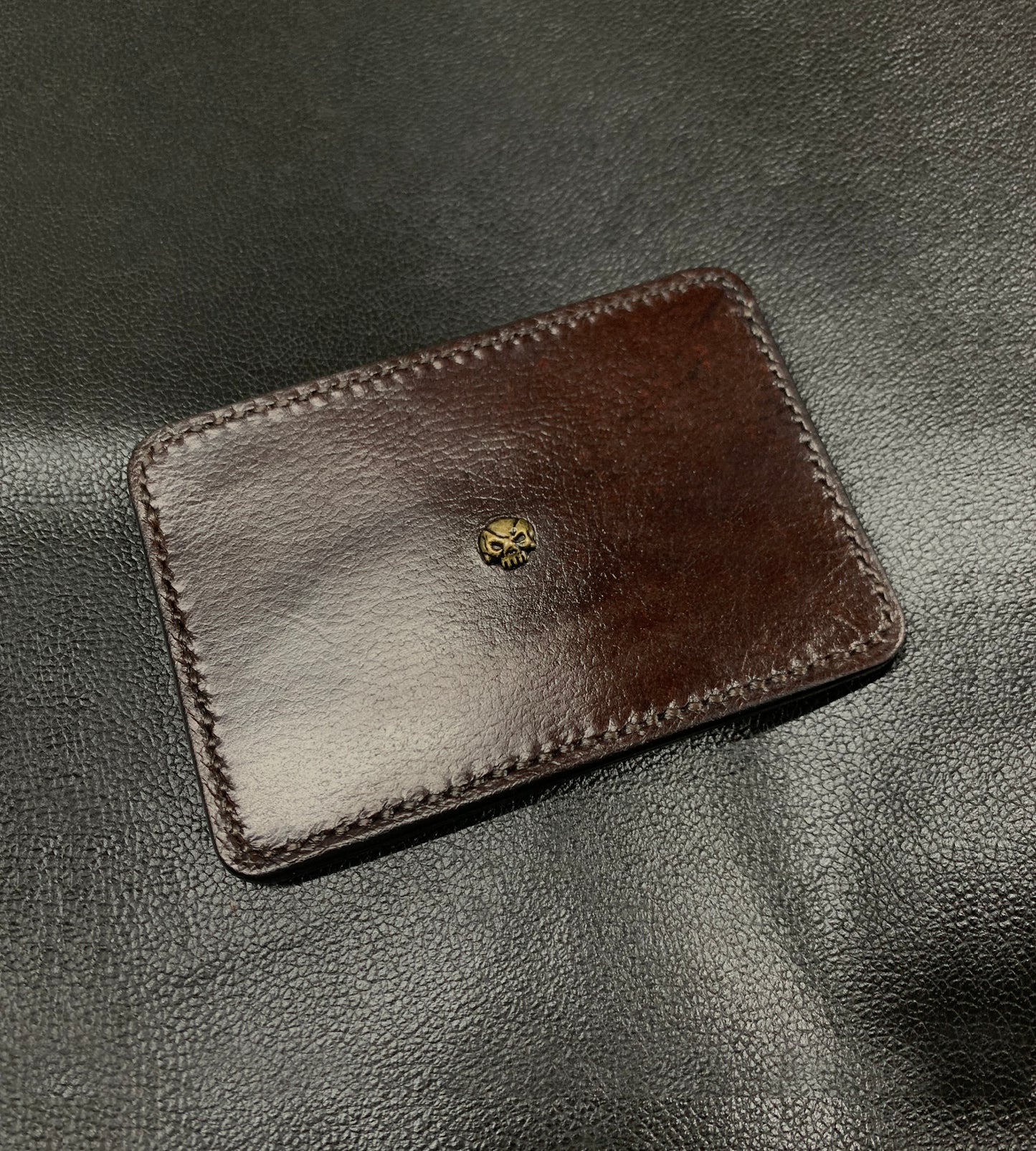 SKULLCODE SIDESLOT Oiled leather, Handmade Hand-Stitched