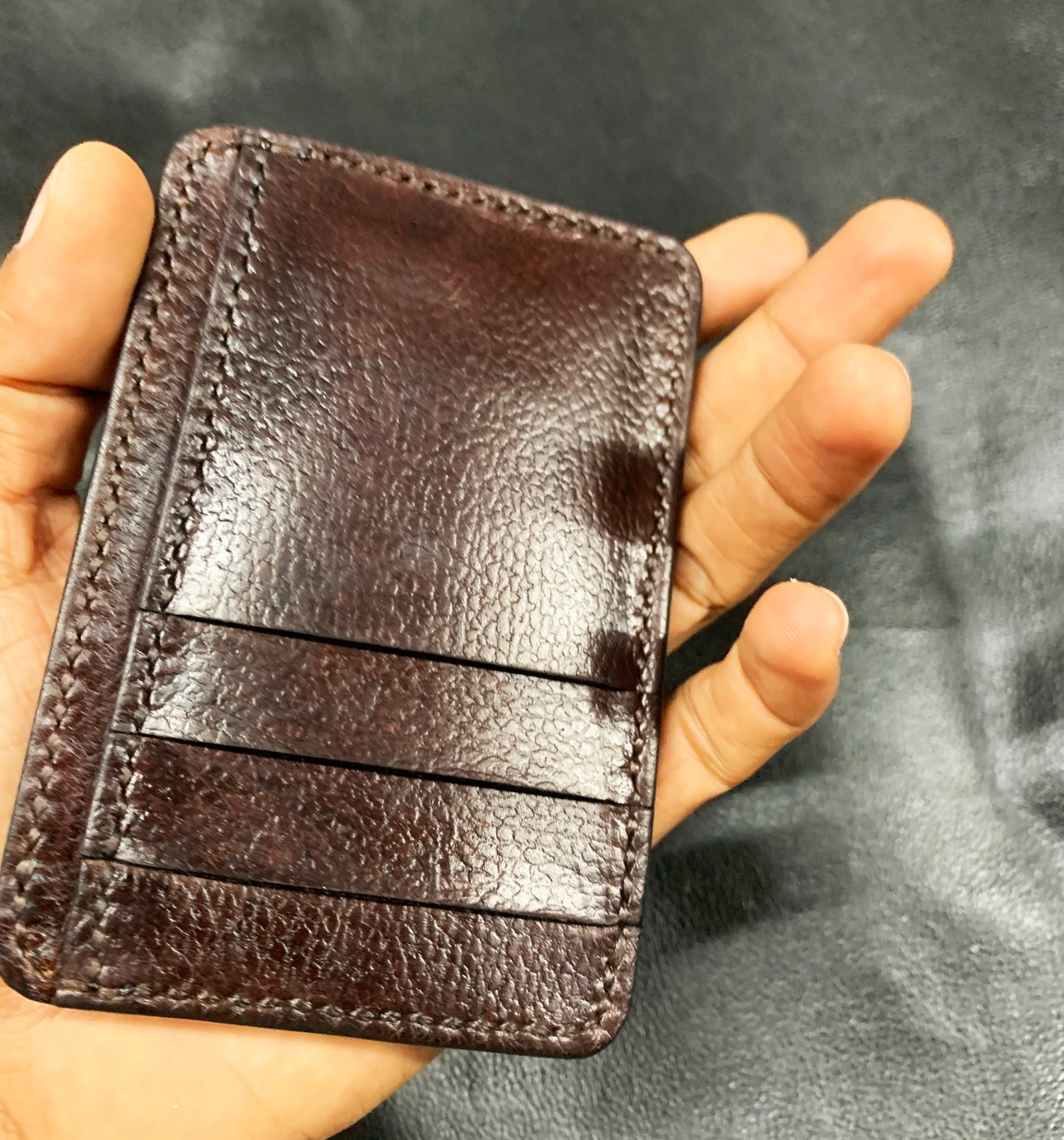 SKULLCODE SIDESLOT Oiled leather, Handmade Hand-Stitched