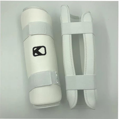 Arm and Shin Protectors Guard Shin protector For Taekwondo Martial Arts Pu Leather White Protector taekwondo arm guard shin guard
