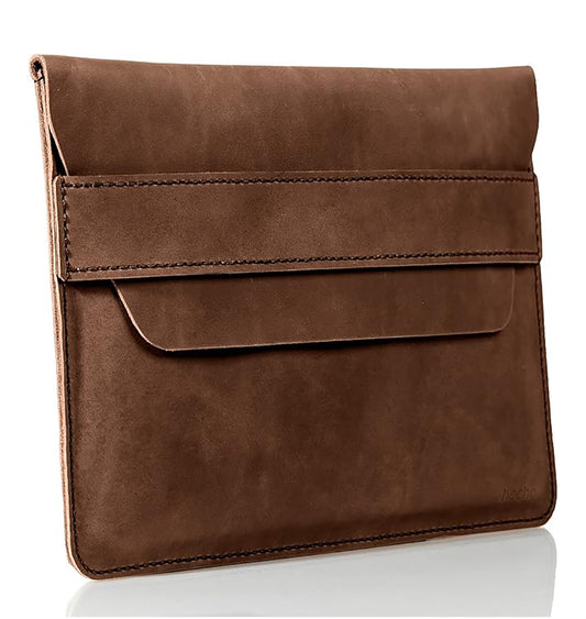 Top-Grain Leather Case for iPad Pro 13, iPad Air 13 & iPad Pro 12.9 M1/M2 with Pencil Holder - Handmade - Hand Stitched