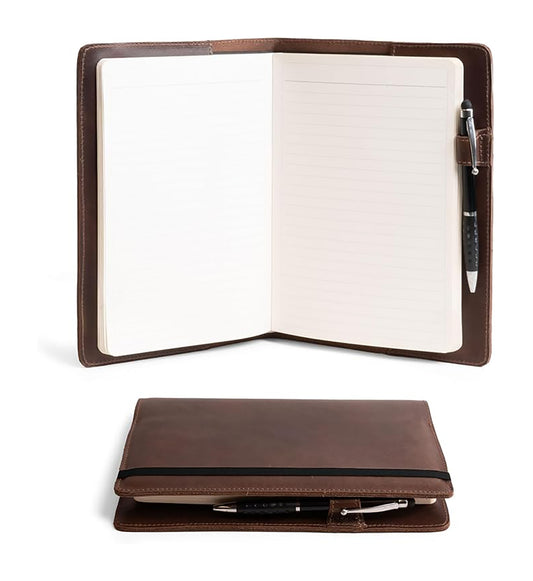 Journal Leather covered, handmade - Hand stitched ( L: 22.5cm x W: 16cm x D: 1.8cm)